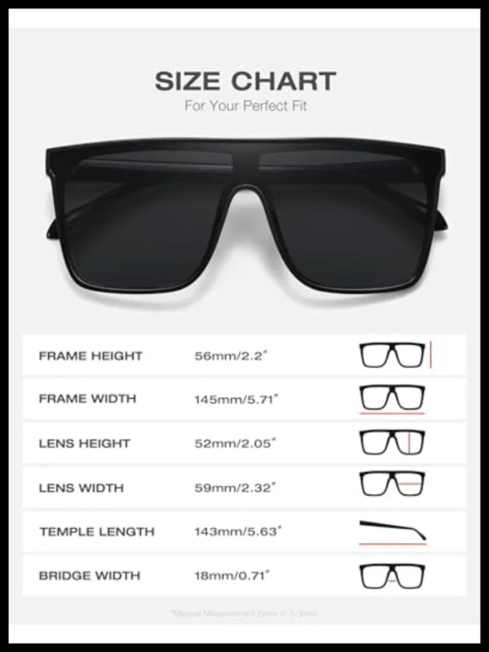 Trendy Square Oversized Sunglasses Flat Top Shield UV Protection Unisex